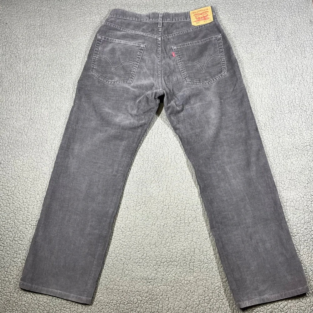Levis 569 Mens Loose Straight Corduroy Pants Y2K‎ Gray W32 L30 Charcoal Cords